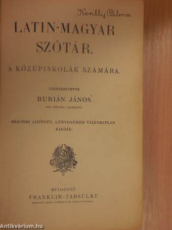 Latin-magyar szótár