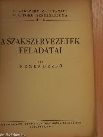 A szakszervezetek feladatai