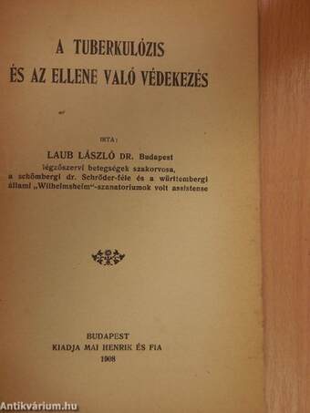 A tuberkulózis és az ellene való védekezés