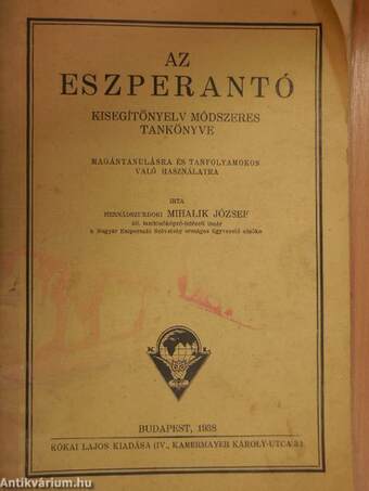 Az eszperantó kisegítőnyelv módszeres tankönyve