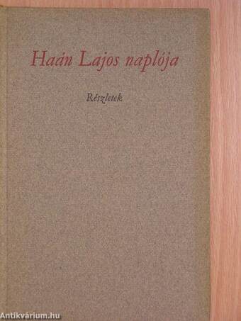 Haán Lajos naplója