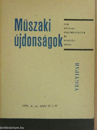 Műszaki Újdonságok 1970/6. MUV 77-91