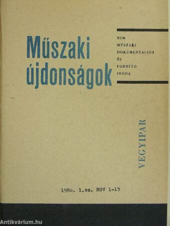 Műszaki Újdonságok 1980/1. MUV 1-13 (nem teljes)