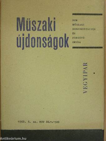 Műszaki Újdonságok 1968/6. MUV 86-100