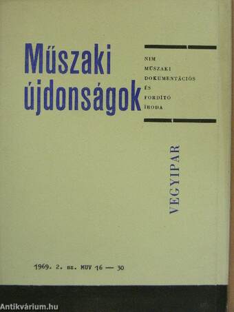 Műszaki Újdonságok 1969/2. MUV 16-30 (nem teljes)