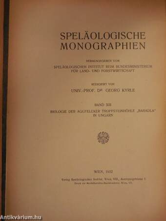 Biologie der Aggteleker Tropfsteinhöhle "Baradla" in Ungarn