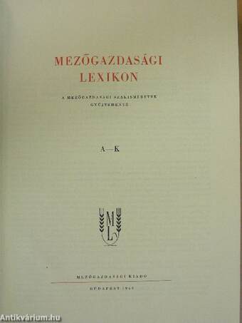 Mezőgazdasági Lexikon 1-2.