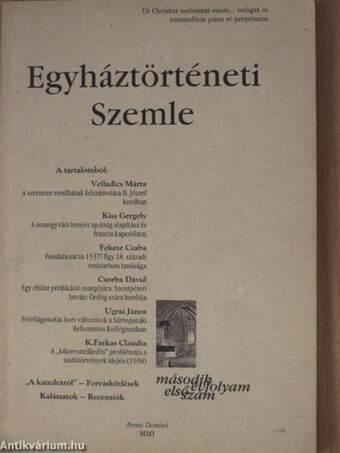 Egyháztörténeti Szemle 2001/1.