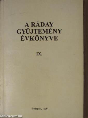 A Ráday gyűjtemény évkönyve IX.