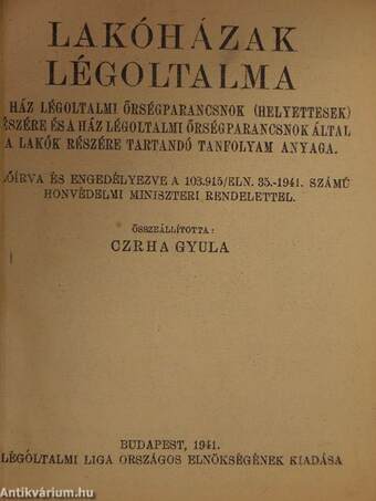 Lakóházak légoltalma