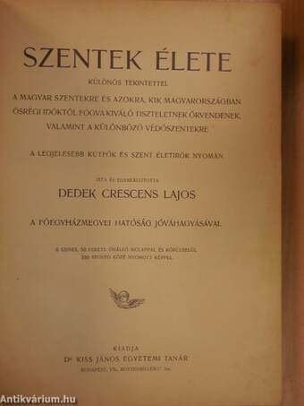 Szentek élete I-II.