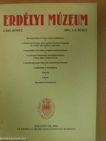 Erdélyi Múzeum 2001/3-4.