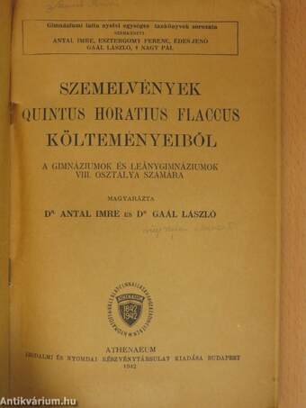 Szemelvények Quintus Horatius Flaccus költeményeiből