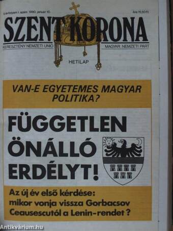 Szent Korona 1989-1990. (vegyes számok) (42 db)