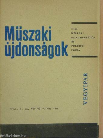 Műszaki Újdonságok 1966/8. MUV 98-119