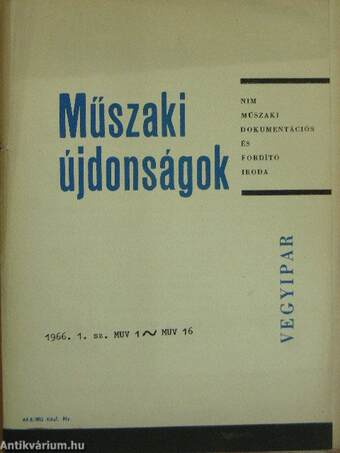 Műszaki Újdonságok 1966/1. MUV 1-16