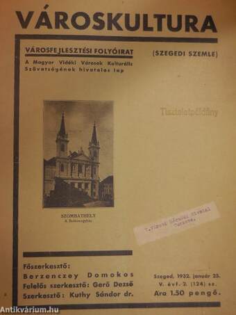 Városkultura 1932. január 25.