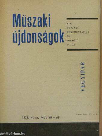 Műszaki Újdonságok 1972/4. MUV 48-62