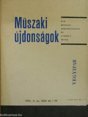 Műszaki Újdonságok 1972/5. MUV 63-79