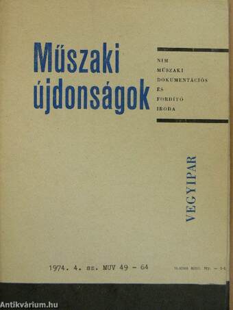 Műszaki Újdonságok 1974/4. MUV 49-64