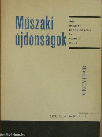 Műszaki Újdonságok 1974/2. MUV 17-31
