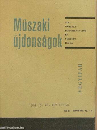 Műszaki Újdonságok 1974/5. MUV 65-79