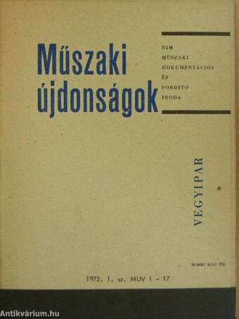 Műszaki Újdonságok 1972/1. MUV 1-17