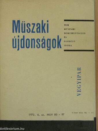 Műszaki Újdonságok 1972/6. MUV 80-97