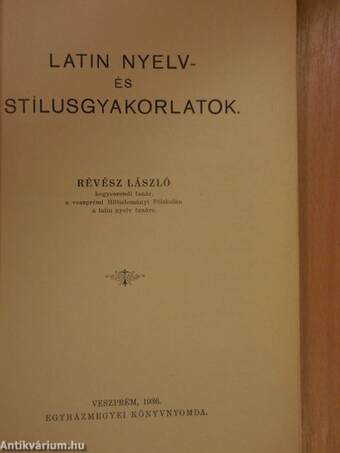 Latin nyelv- és stílusgyakorlatok