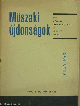 Műszaki Újdonságok 1976/4. MUV 44-55