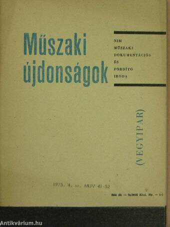 Műszaki Újdonságok 1975/4. MUV 41-52.