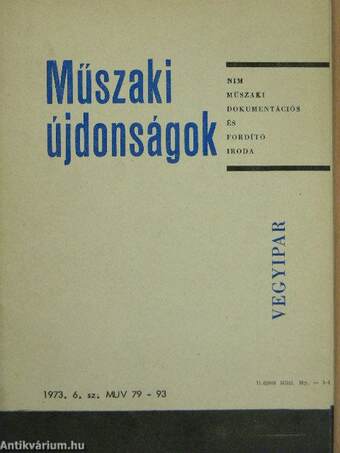 Műszaki Újdonságok 1973/6. MUV 79-93