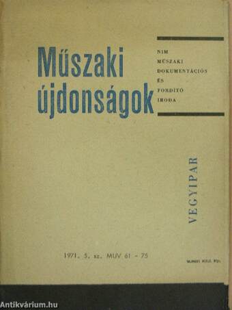 Műszaki Újdonságok 1971/5. MUV 61-75.