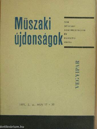 Műszaki Újdonságok 1971/2. MUV 17-30.