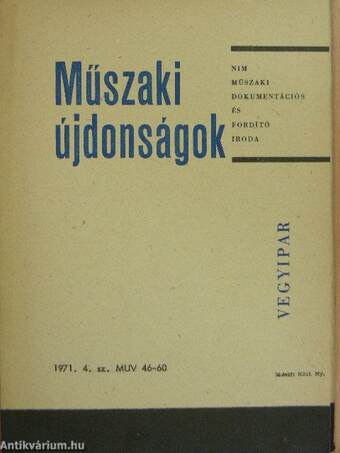 Műszaki Újdonságok 1971/4. MUV 46-60.