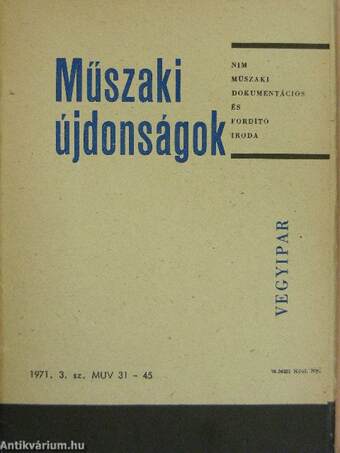 Műszaki Újdonságok 1971/3. MUV 31-45.