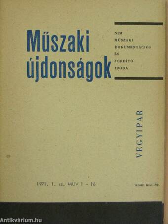 Műszaki Újdonságok 1971/1. MUV 1-16.