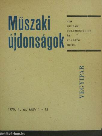 Műszaki Újdonságok 1970/1. MUV 1-15.