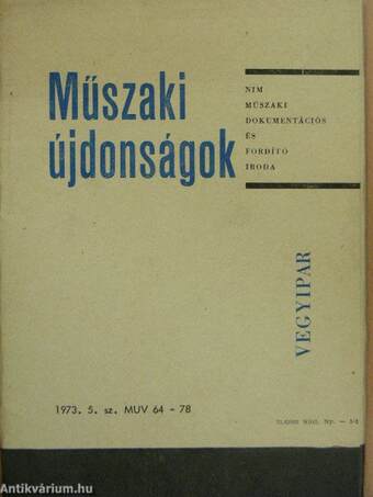 Műszaki Újdonságok 1973/5. MUV 64-78.