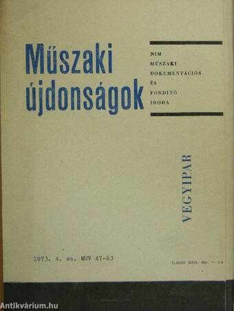 Műszaki Újdonságok 1973/4. MUV 47-63.