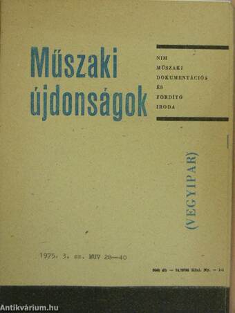 Műszaki Újdonságok 1975/3. MUV 28-40.
