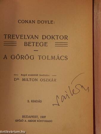 Trevelyan doktor betege/A görög tolmács