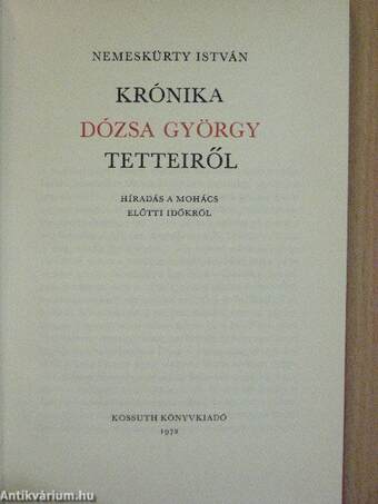 Krónika Dózsa György tetteiről