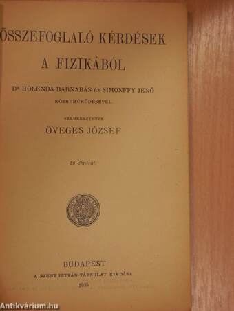 Összefoglaló kérdések a fizikából