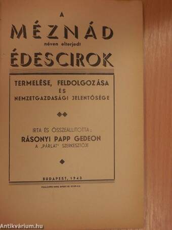 A méznád néven elterjedt édescirok