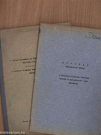 Az Állami Földmérési és Térképészeti Hivatal elnökének 508/1965./T.6./ ÁFTH számu utasítása a Szabatos felmérési utasítás egyes rendelkezéseinek módosításáról/Kivonat A Szabatos felmérési Utasítás "Minták és mellékletek" című kötetéből