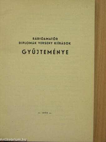 Rádióamatőr diplomák, verseny kiírások gyűjteménye