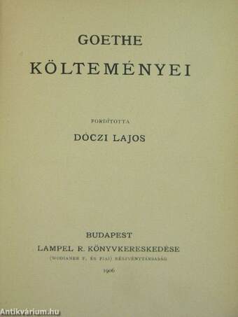 Goethe költeményei