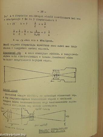 Vizsgakérdések fizikából 1971. II. félév