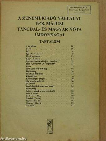 A Zeneműkiadó Vállalat 1978. májusi táncdal- és magyar nóta újdonságai